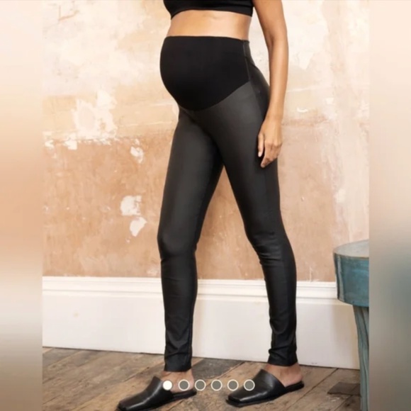 Seraphine Pants - New Seraphine Lexa Matte Coated Faux Leather Over The Bump Maternity Leggings
